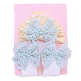 Teal Lace Bow and Yellow White Gift Set