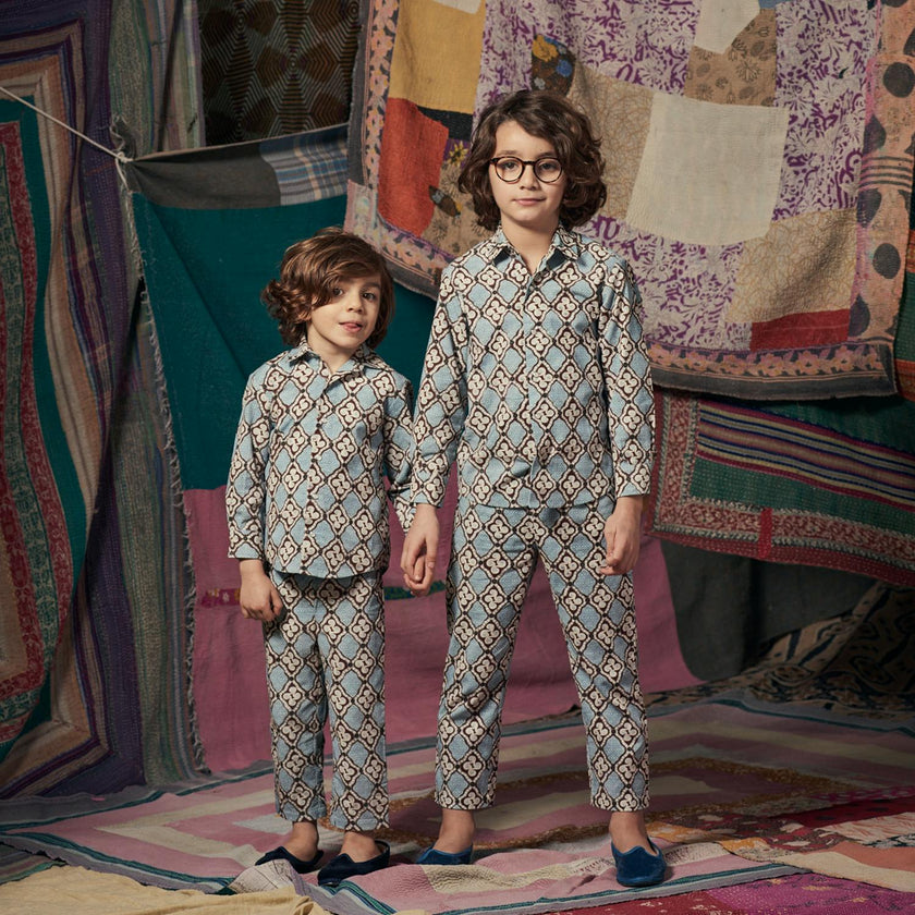 Kids Frankie Shirt and Frankie Pants High Vibrations Blue
