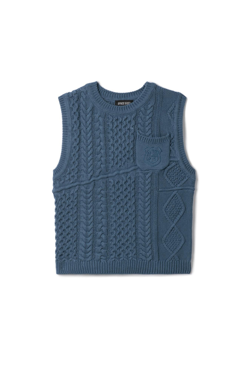 Crest Pockets Knit Vest