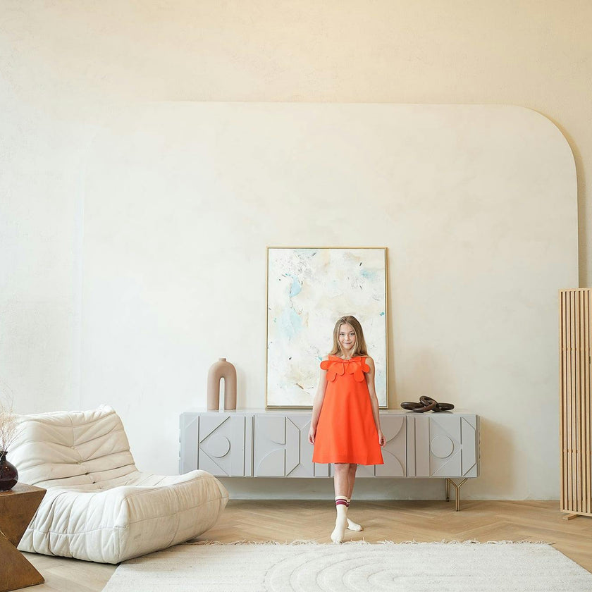 Esme dress (scarlet-orange)