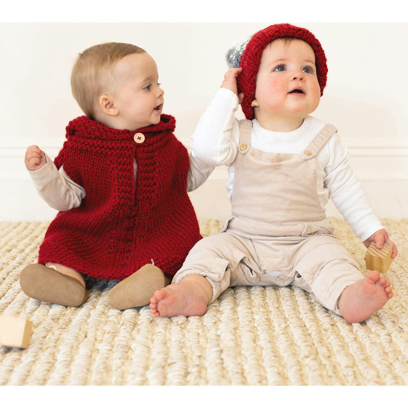 Poncho with hood - Red