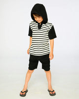 Hooded Terry T-Shirt With Shorts Set