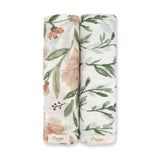 Parker Cotton Muslin Swaddle Blanket Set (Floral, Set of 2)