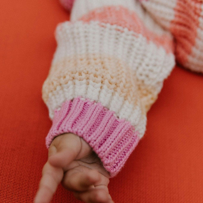 Celosia Baby Jumper Pink Lavander Stripes