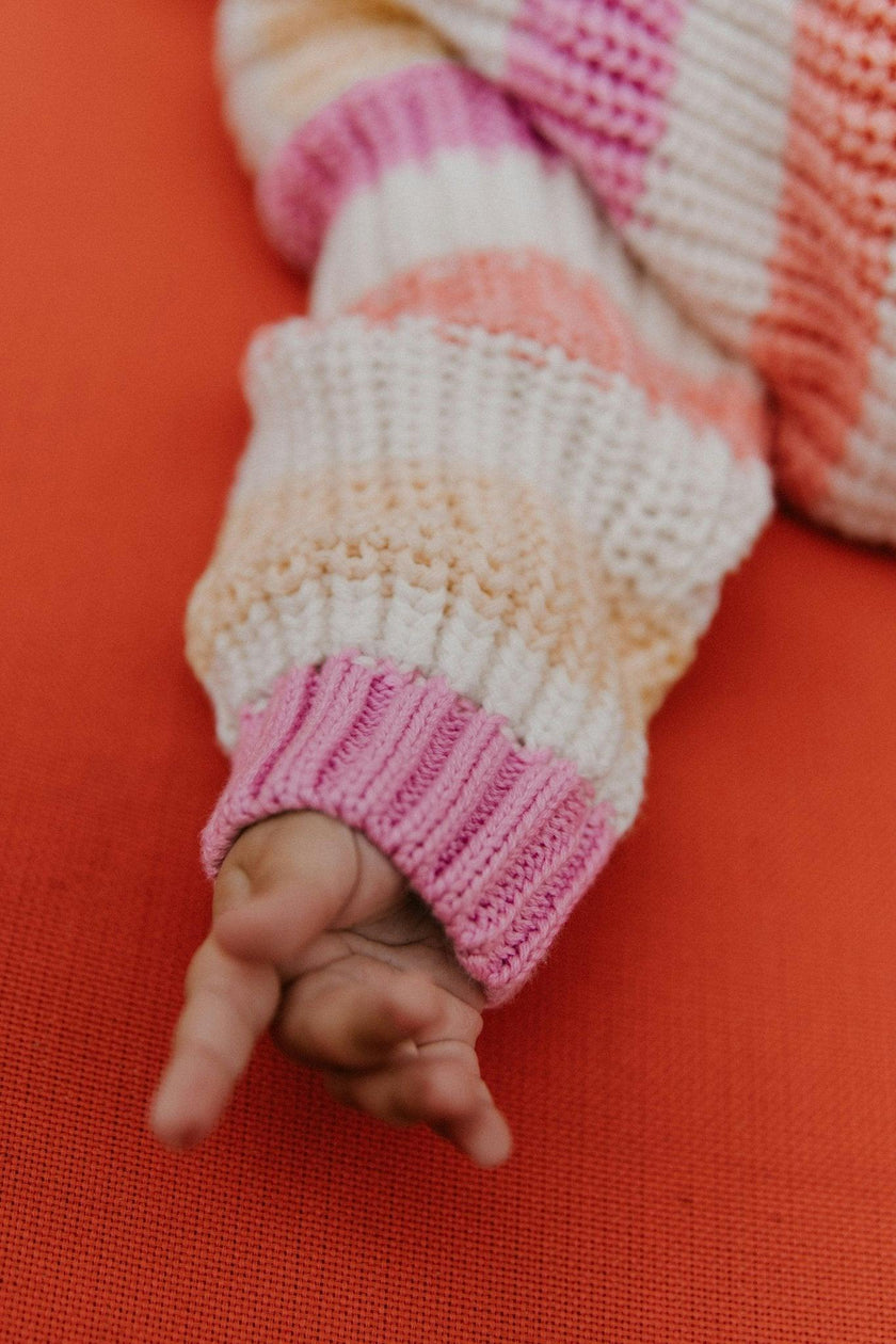 Celosia Baby Jumper Pink Lavander Stripes
