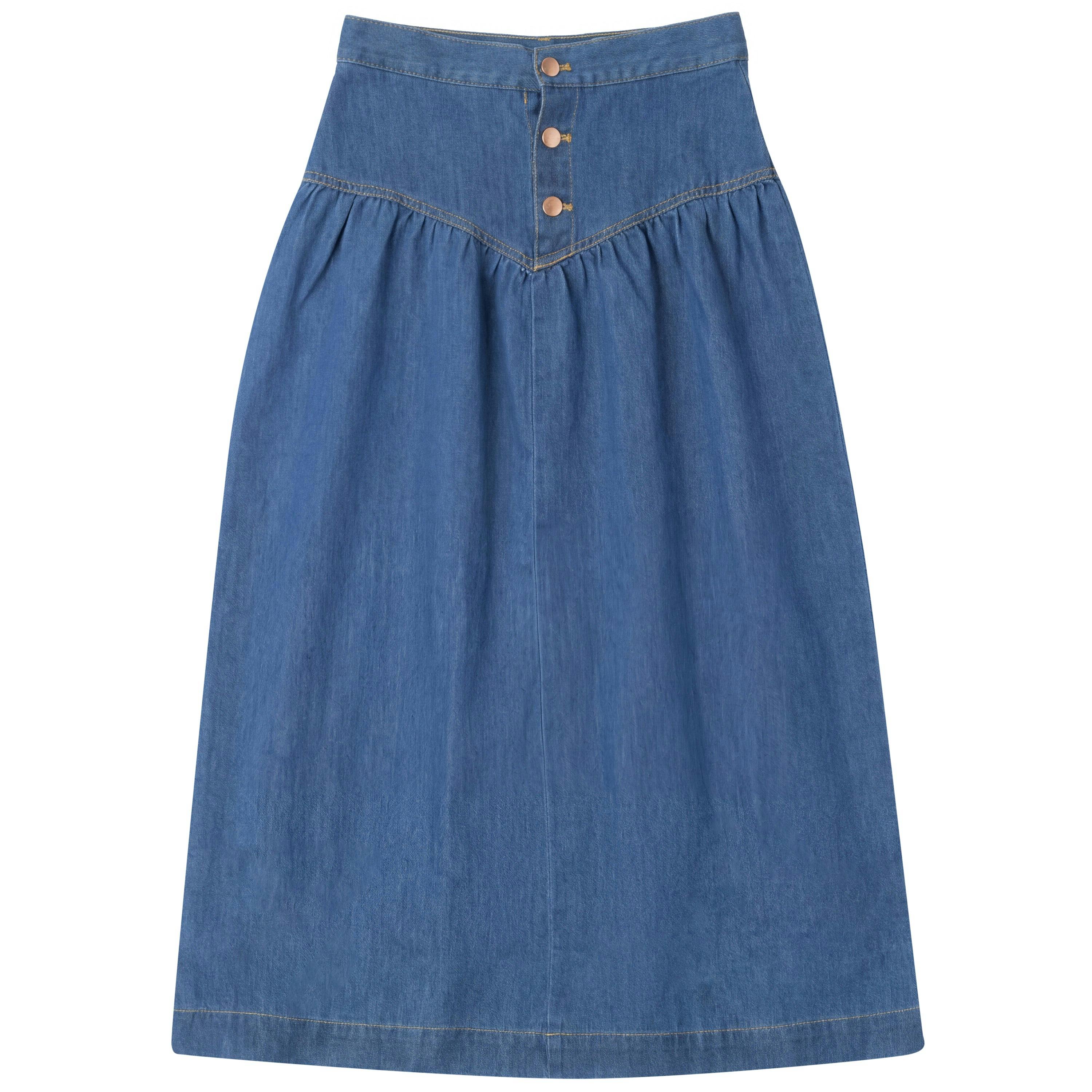 Denim V Yoke Skirt