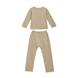 Gray Solid Wool-Blend Pajama Set