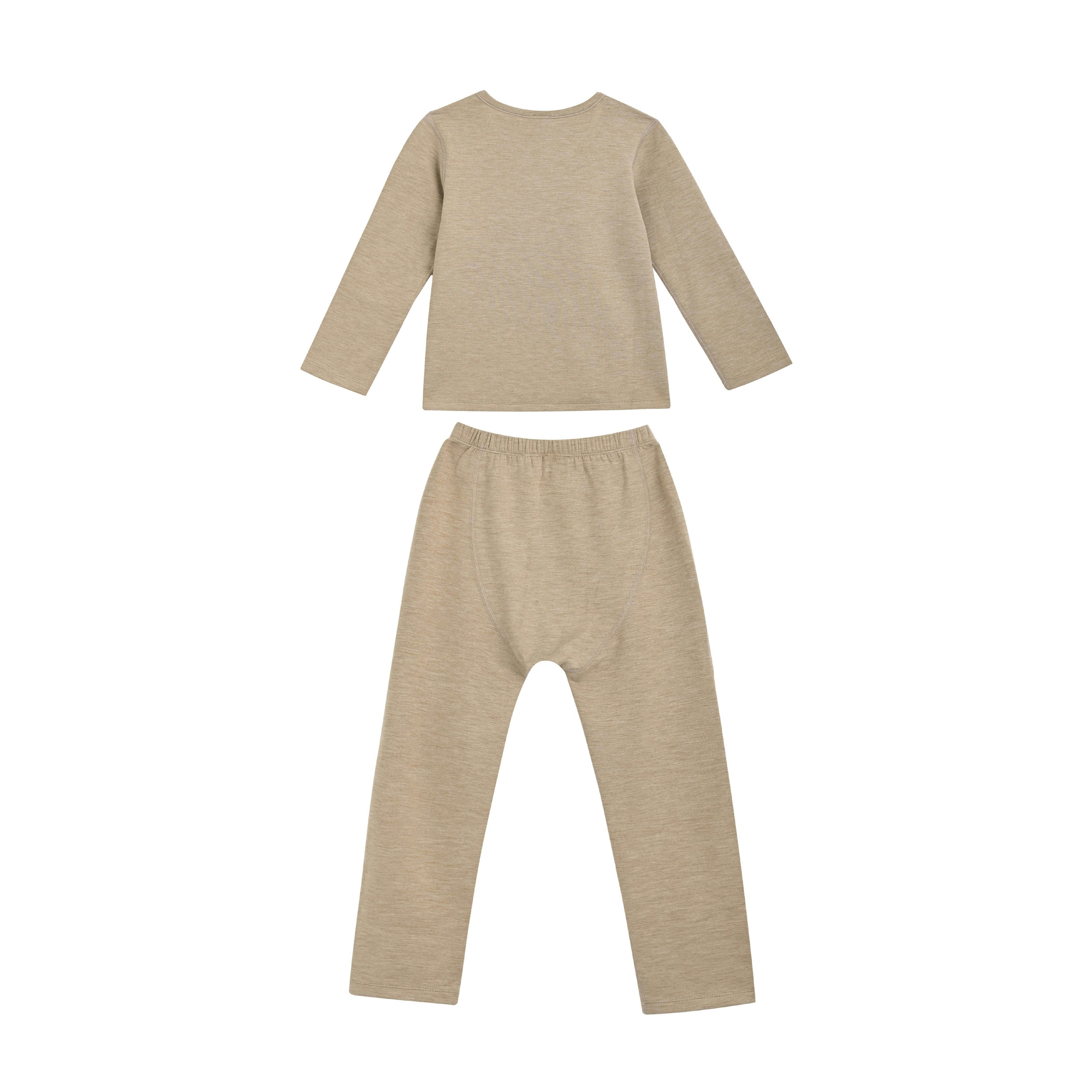 Gray Solid Wool-Blend Pajama Set