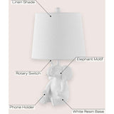 Kairi 21" Modern Shabby Chic Resin/Iron Happy Elephant LED Kids' Table Lamp with Phone Stand