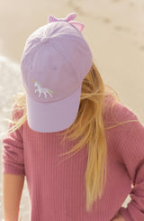 Rainbow Unicorn Bow Baseball Hat (Baby/Toddler, Youth)