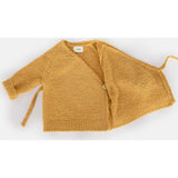 Fuzzy Ribbed Hem Long Sleeve Wrap Top