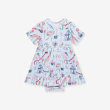 Cirque Royal Ruffled Twirl Bodysuit Dress