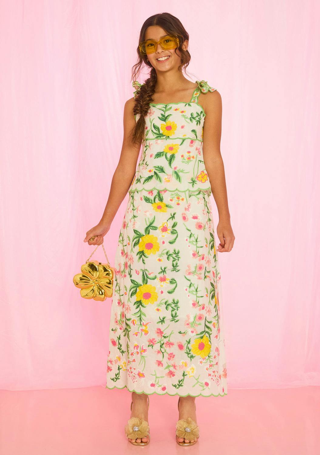 Kaylee Cotton Embroidered Maxi Dress