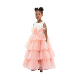 Pink Madera Tiered Tulle Dress