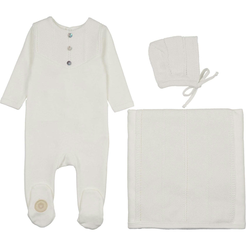 V-Knit Henley Layette Set