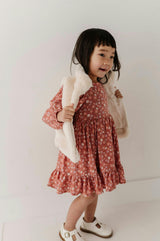 Girls Fur Vest in Cream