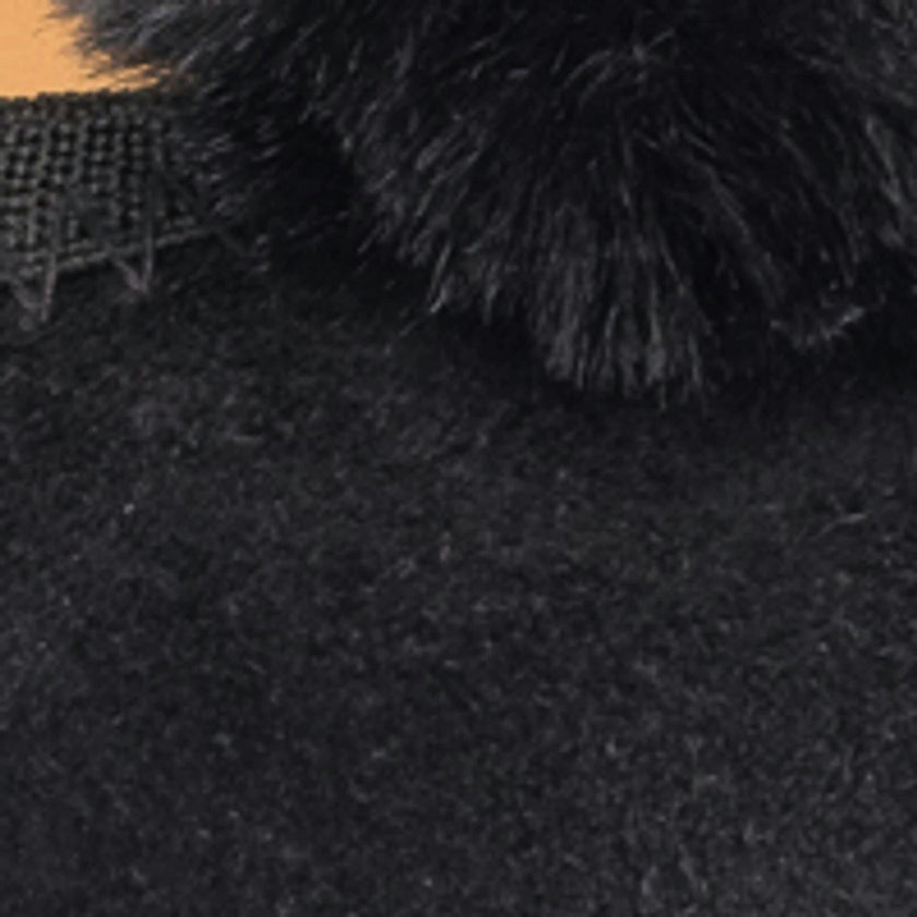Suede Pom Pom Ballerina