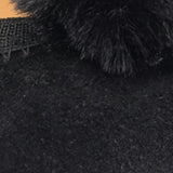 Suede Pom Pom Ballerina