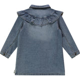 Long Sleeve Ruffle Denim Dress