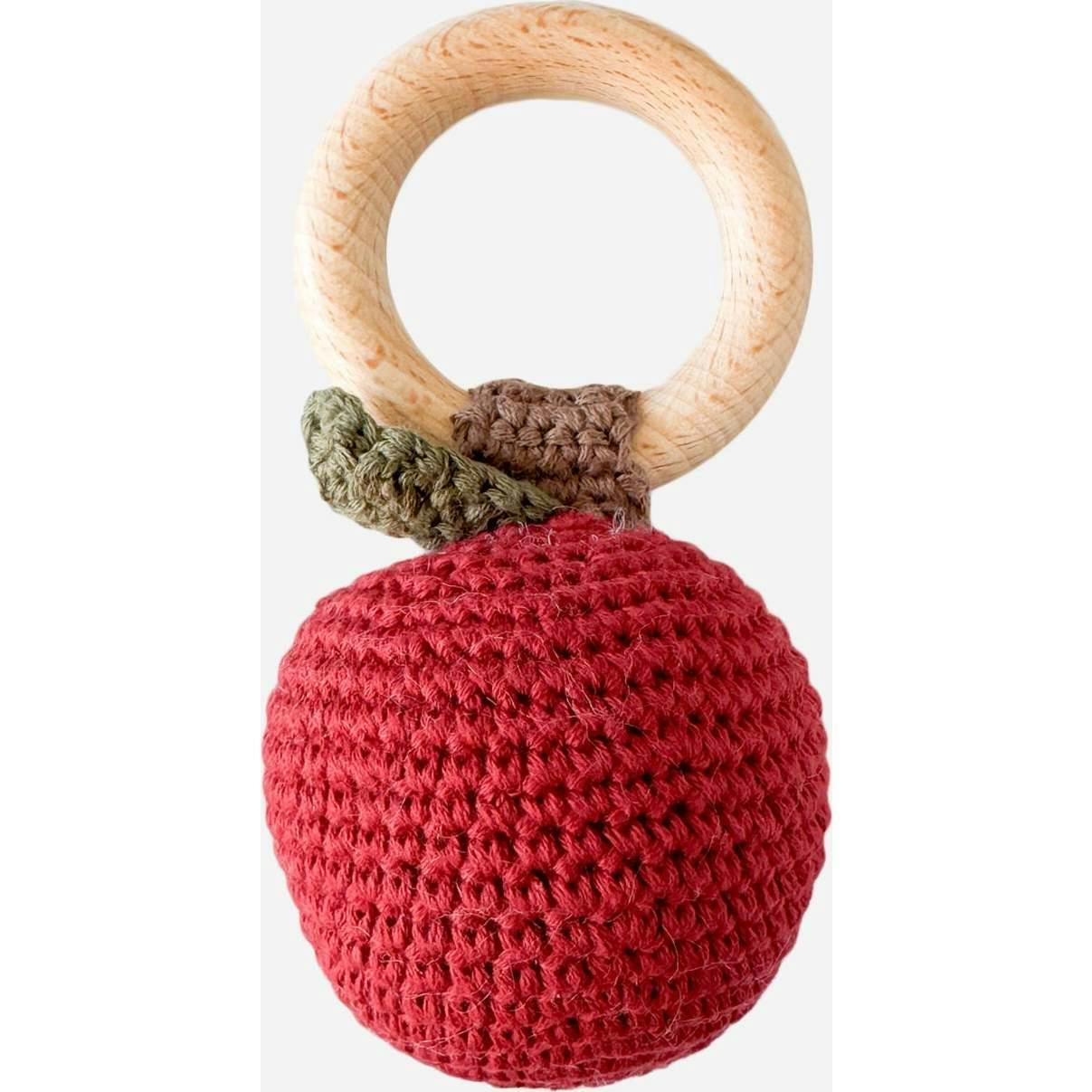 Cotton Crochet Apple Rattle Teether