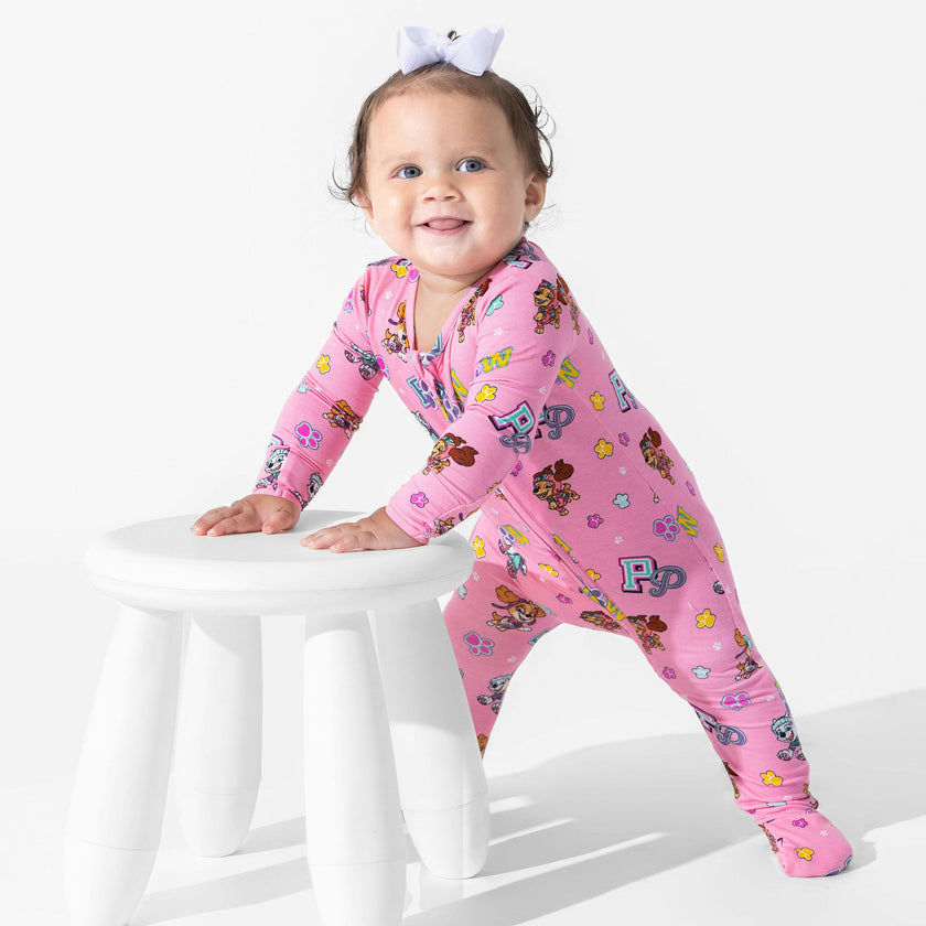 PAW Patrol: Varsity Pink Bamboo Convertible Footie
