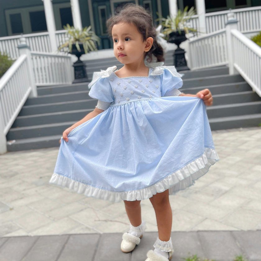 Charlotte Baby Blue Linen Dress