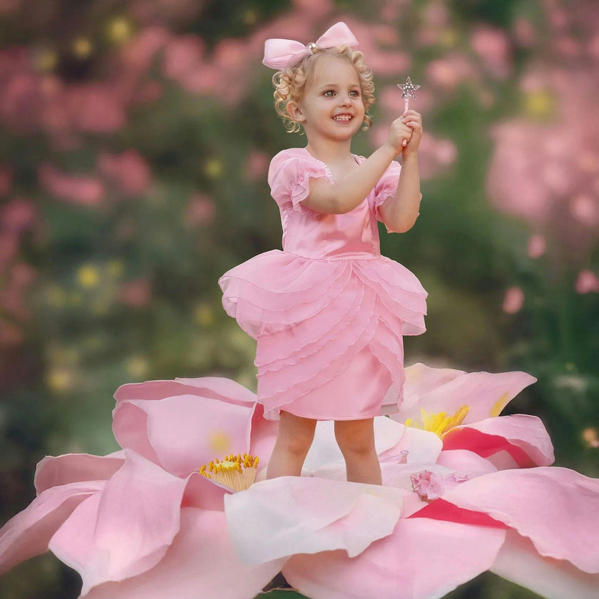 Blush Petal Princess Ruffle Dress