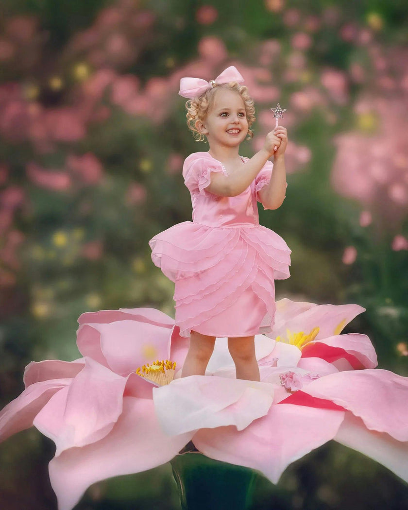 Blush Petal Princess Ruffle Pink Birthday Dress for Girls
