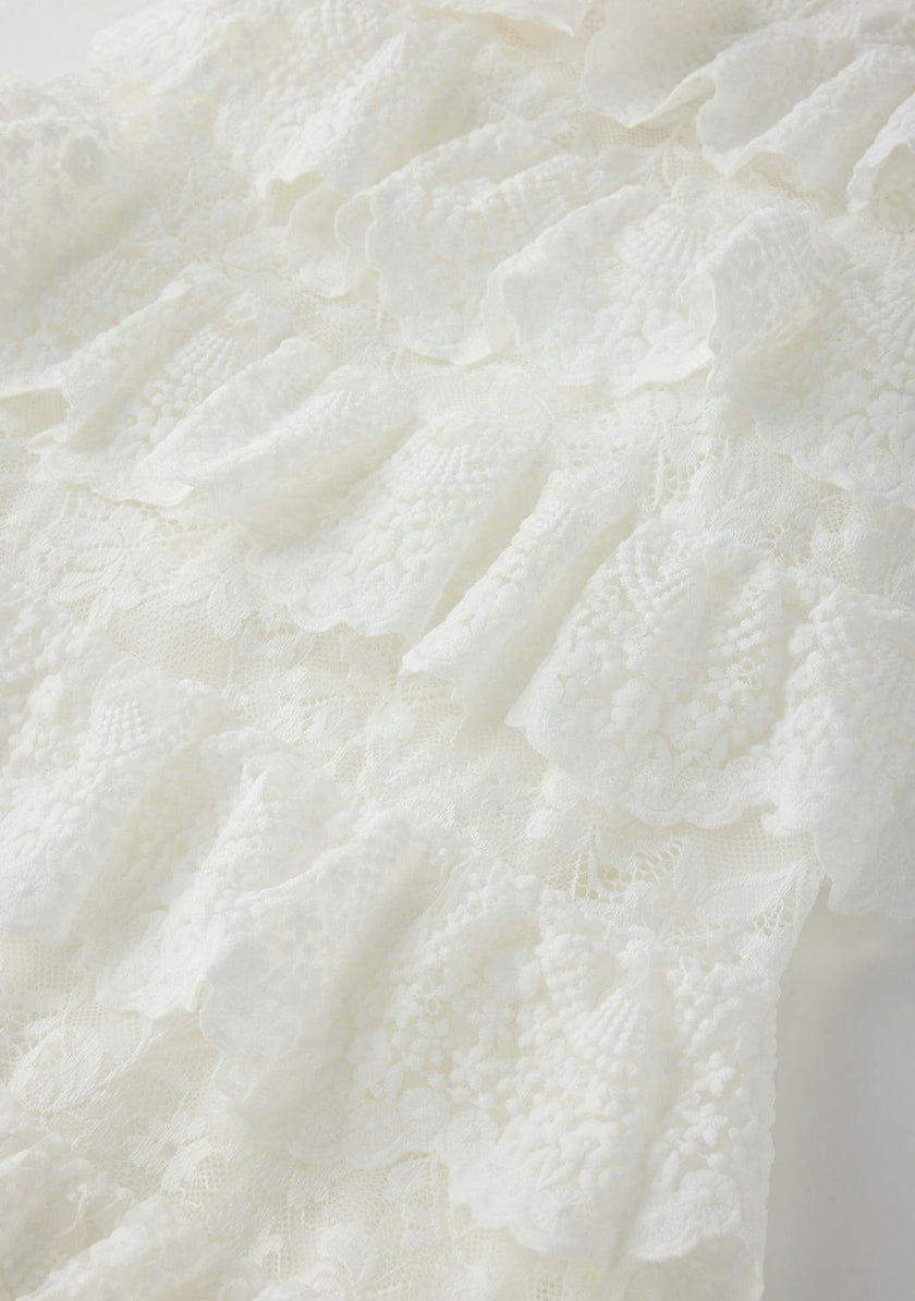 Paloma Lace Frill Maxi Dress
