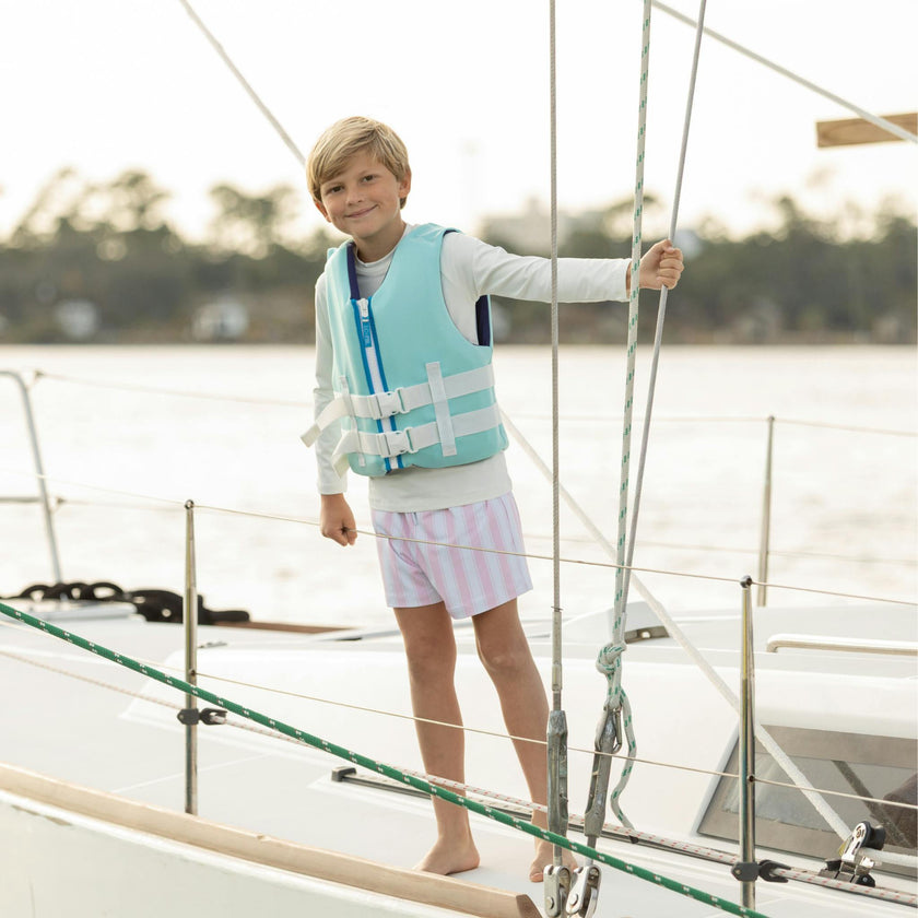 Tatum Trunks in Coral Sand Stripe