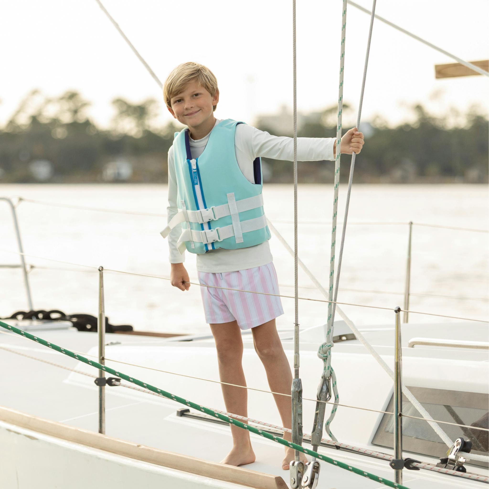 Tatum Trunks in Coral Sand Stripe