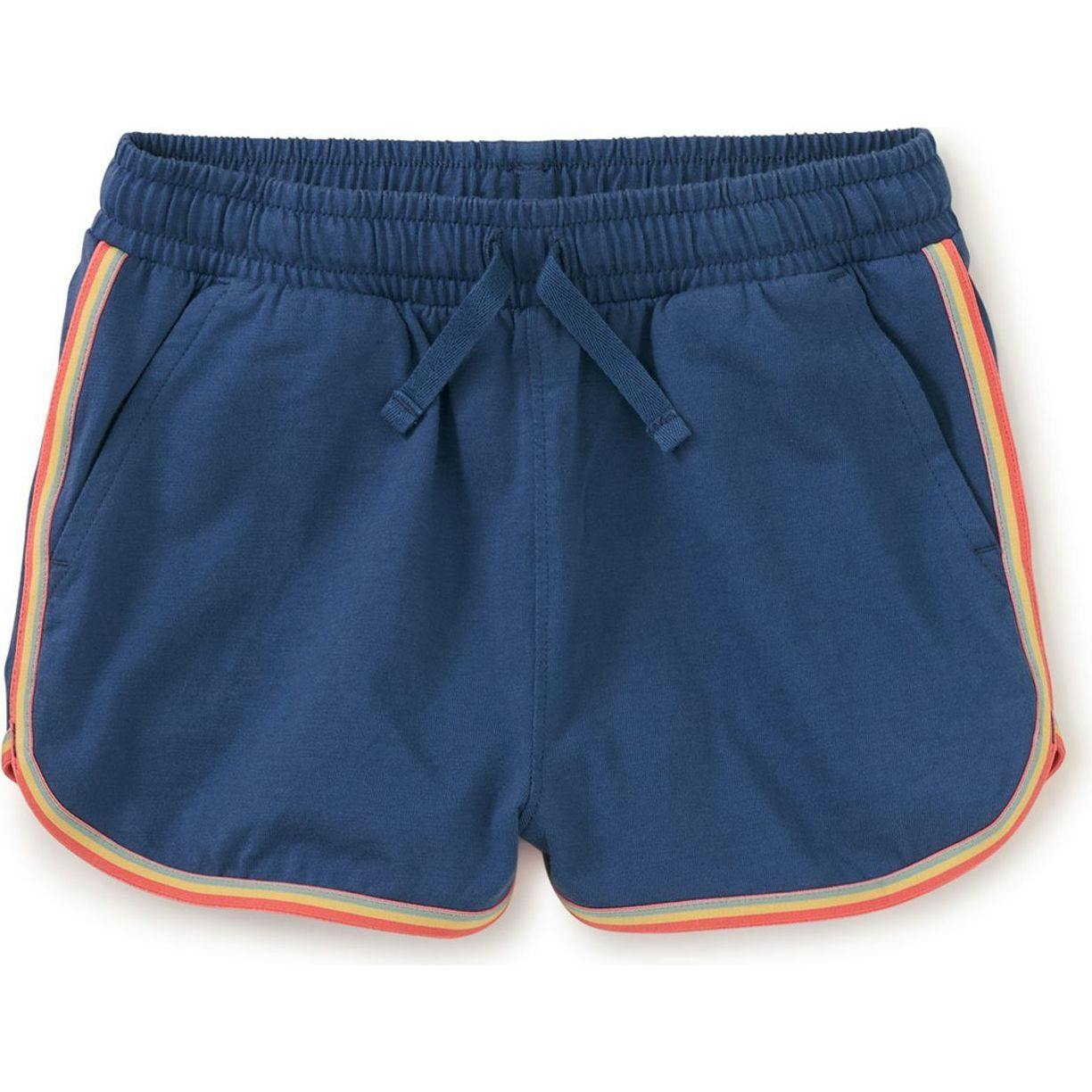 Rainbow Binding Track Shorts, Blue