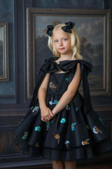 Ocean Magic Black Sequin Tulle Birthday Dress for Girls