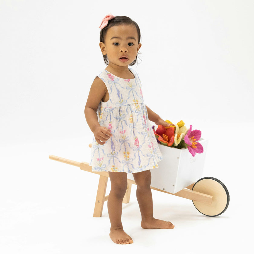 Ribbon Bouquets - Infant Dress with Bow and Bloomer