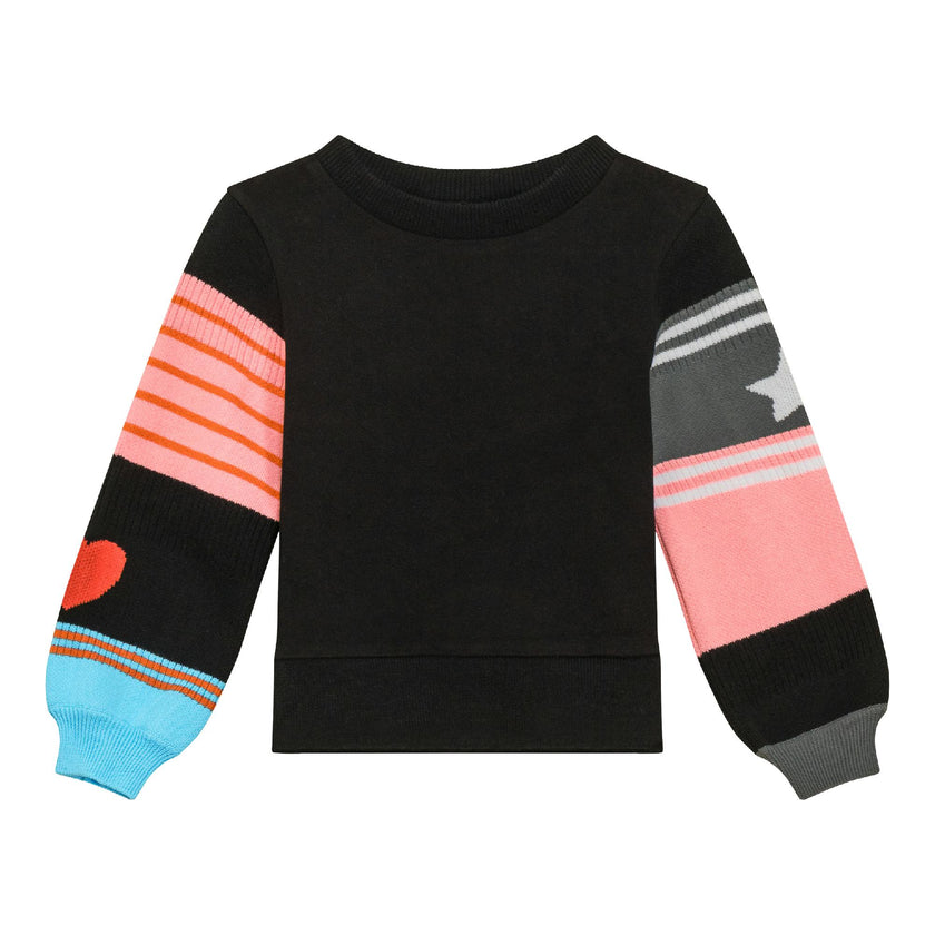 Striped Knit Fleece Top