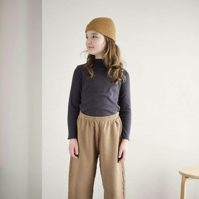 Rib Mock Neck Long Sleeve Top