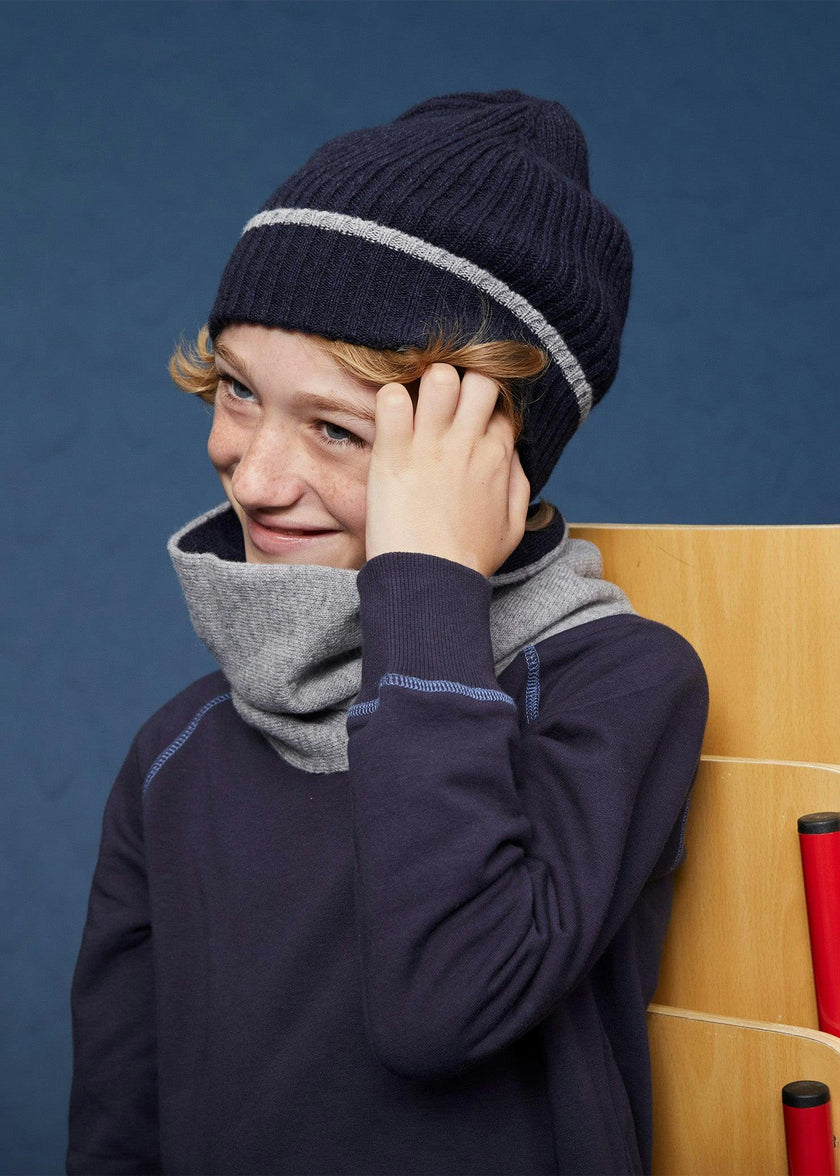The Navy Merino Cashmere Beanie