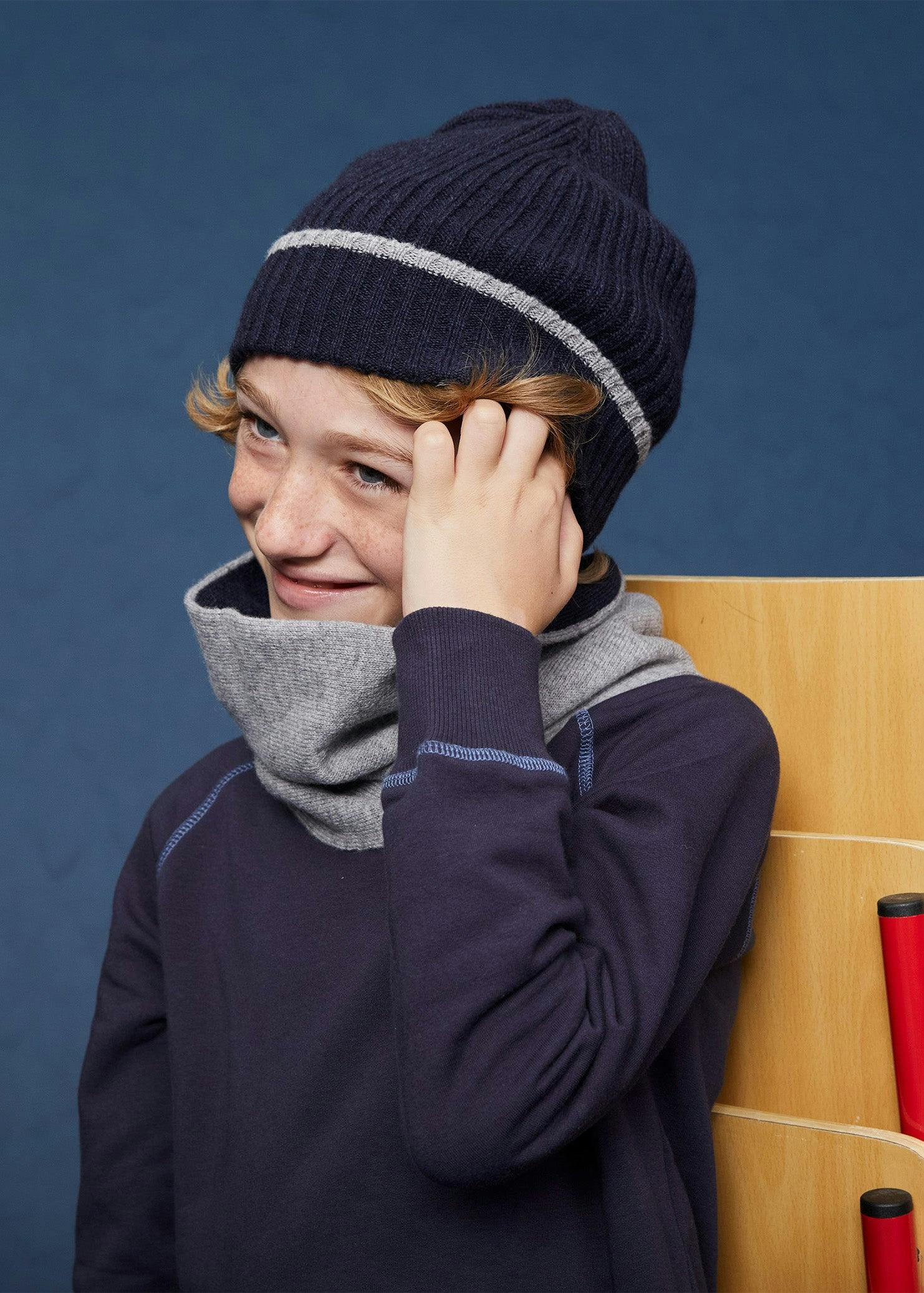 The Navy Merino Cashmere Beanie