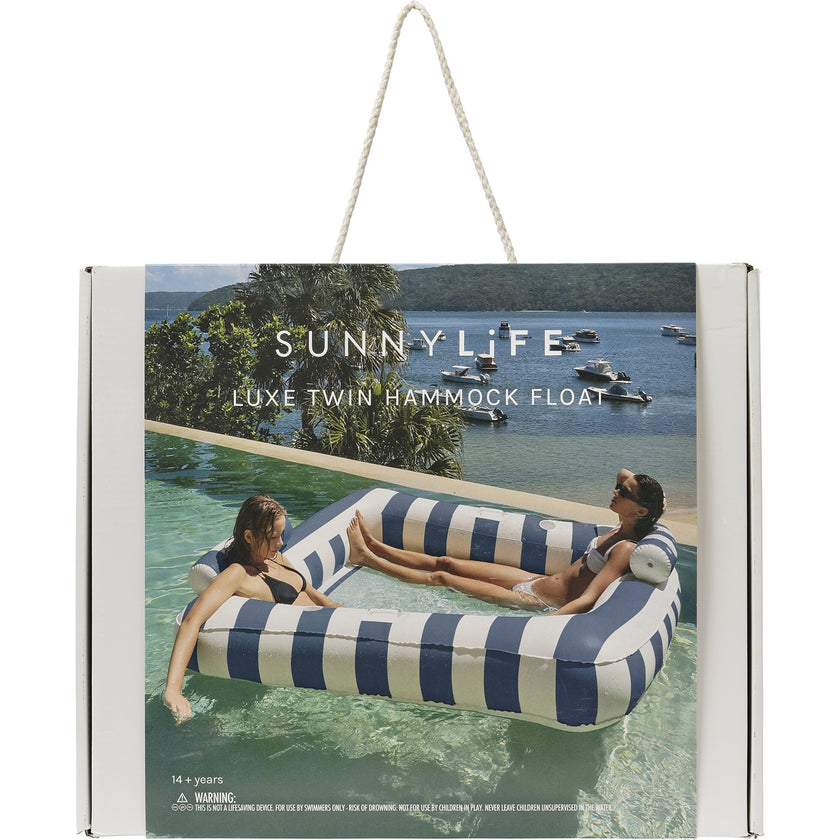 Luxe Twin Hammock Float: Le Weekend - Navy Stripe