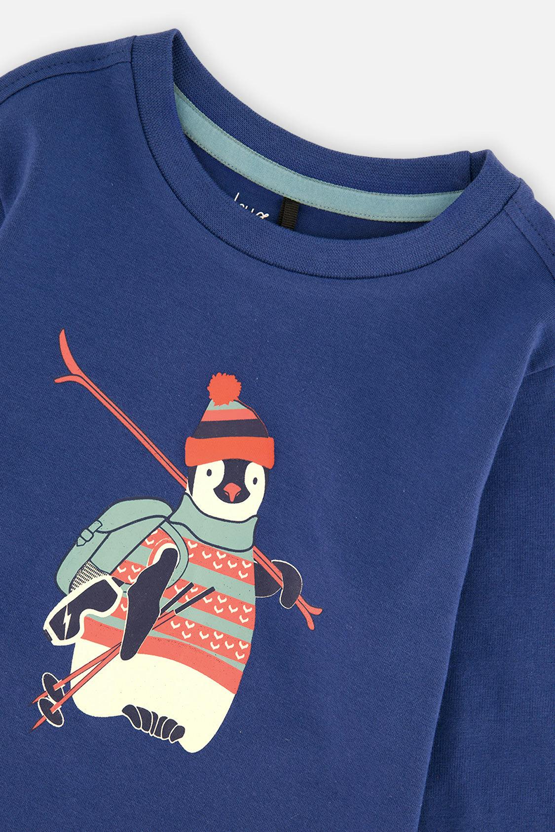 Baby Long Sleeve Organic Cotton T-Shirt Blue