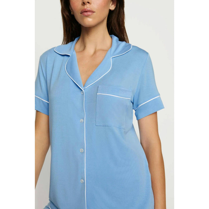 Gisele TENCEL™ Modal Relaxed Short PJ Set, SUMMER BLUE/WHITE