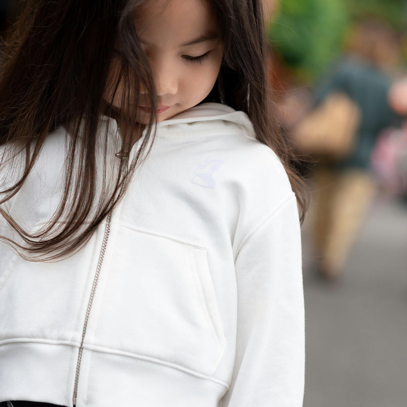 Moai Gift Box with Hidden Graphic Kids Cropped Zip-Up Hoodie, Book, and Activities
