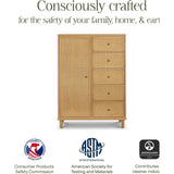 Marin with Cane Assembled Chifforobe in Honey/Honey Cane