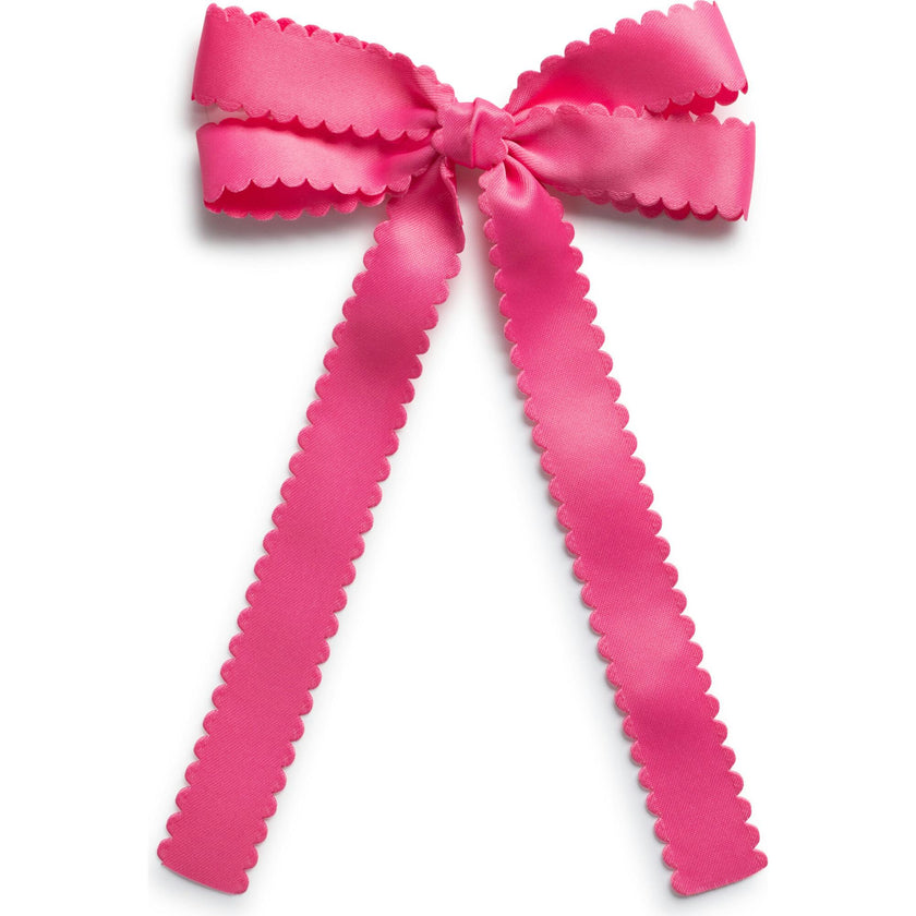 Gumdrop Scalloped Satin Bow Clip