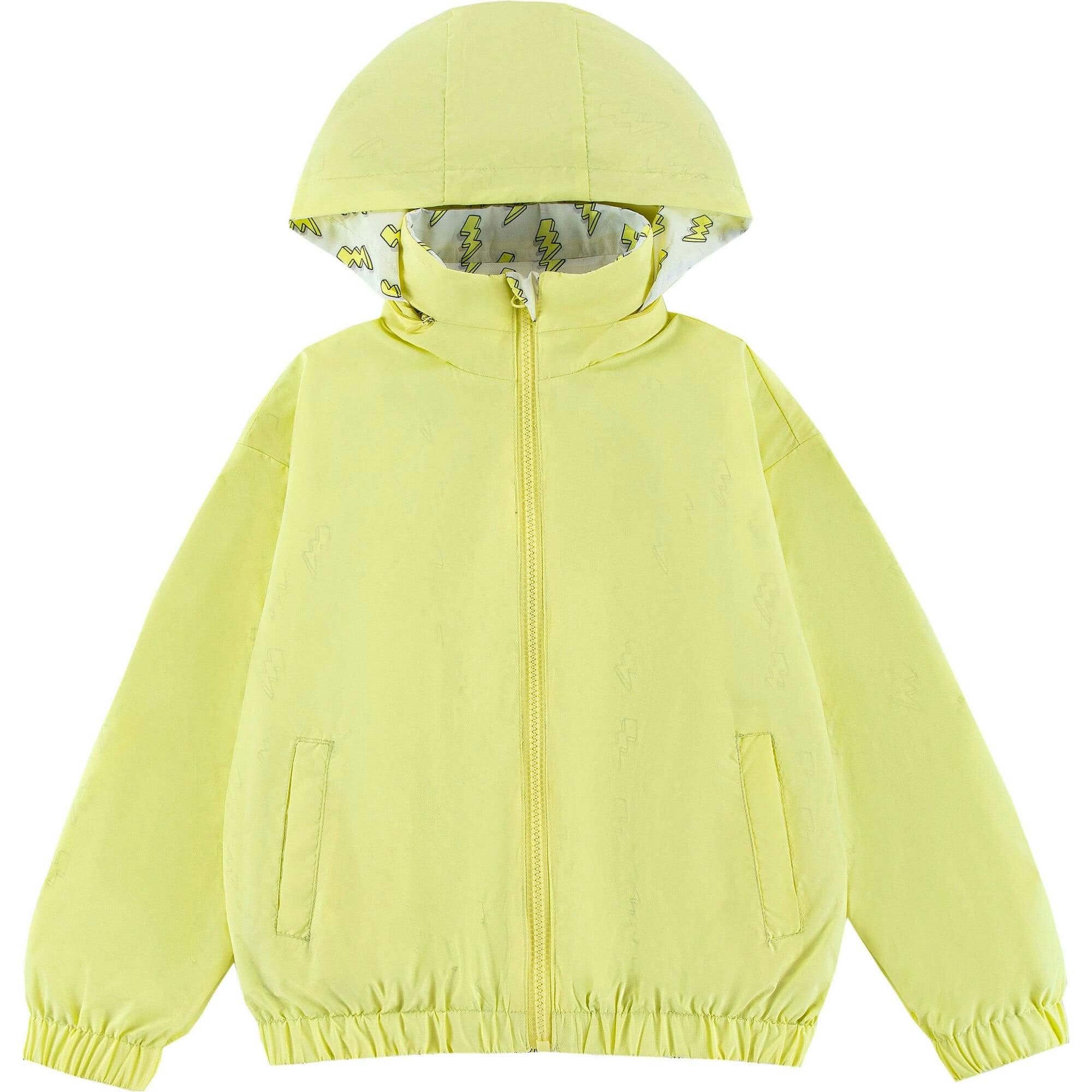 Max Reversible Rain Jacket Windbreaker, Yellow Lightning