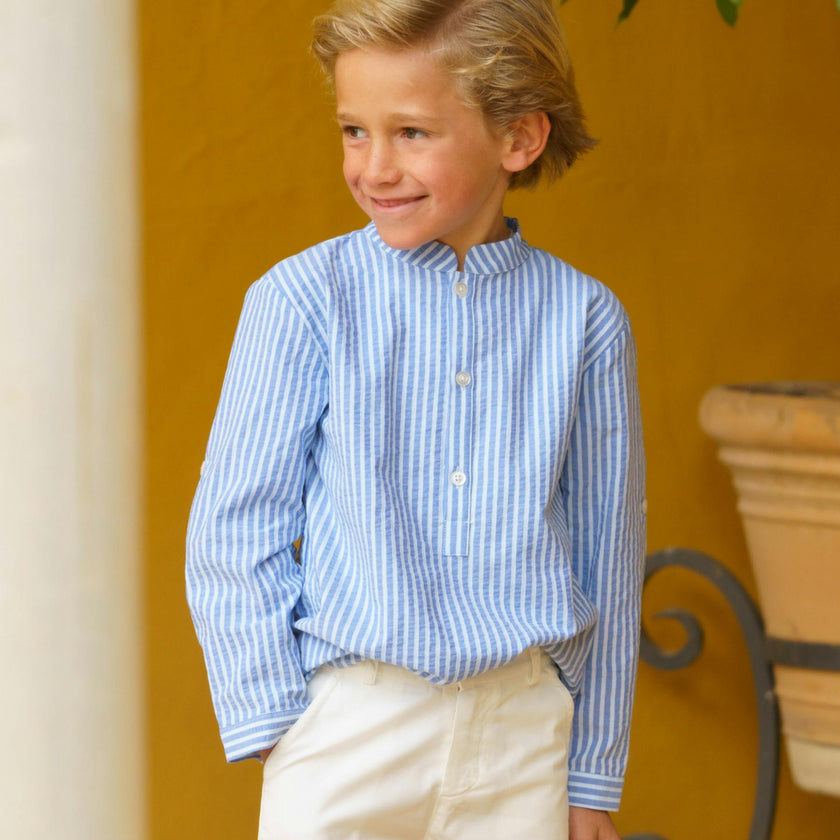 Pereprine Shirt Blue Seersucker