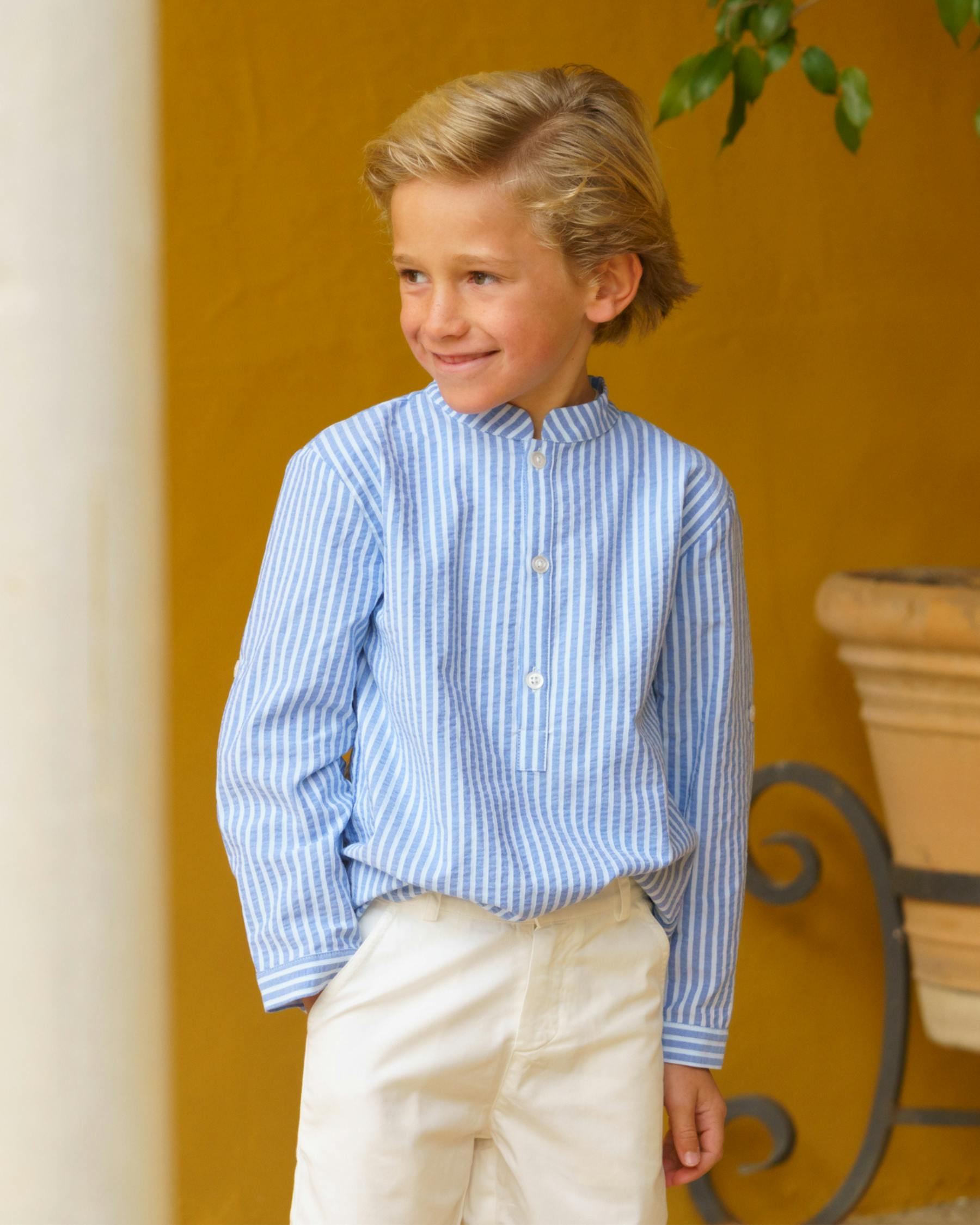 Pereprine Shirt Blue Seersucker
