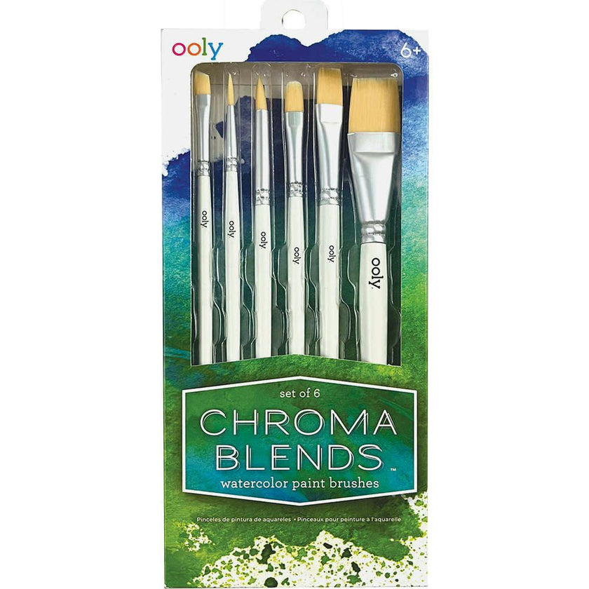 Chroma Blends Watercolor Paint Brushes - Set of 6