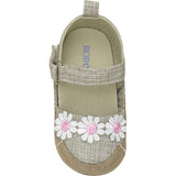 Daisies Tan Lurex Linen Espadrille First Kick