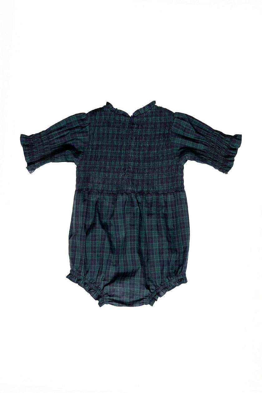 Baby Finley Romper in Twilight Pine Plaid
